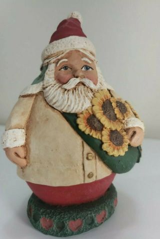 Rare Early Jim Shore Christmas Santa With Sunflowers Numbered Stamped Js 94 Gadc