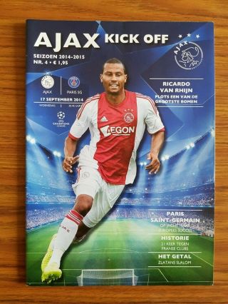 Ajax V Psg Champions League 17th September 2014 Rare