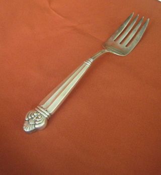 National Silver Co Sterling Cold Meat Fork 8 1/2 " Unknown Pattern Or Nts28