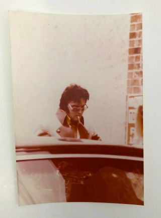 Elvis Presley Candid Vintage Photo Having A Cigar Rare At The Car