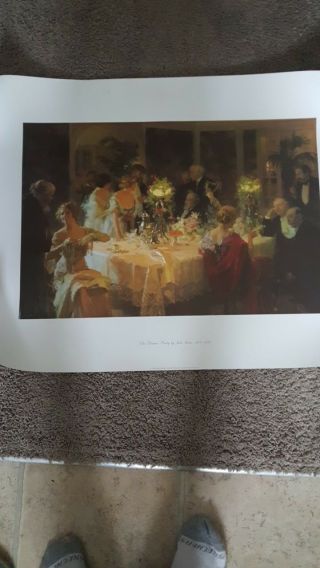 Vintage The Dinner Party By Jules Grun (1868 - 1938) Unframed Fine Art Prints