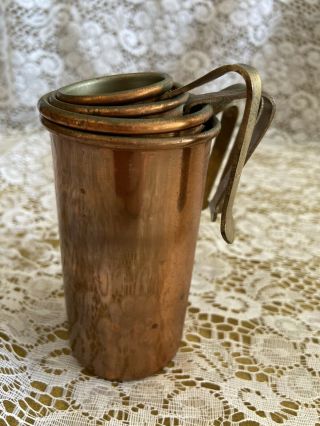 Antique Set Of Copper Measuring Cups Made In Korea 2