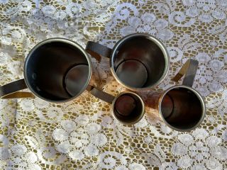 Antique Set Of Copper Measuring Cups Made In Korea 3