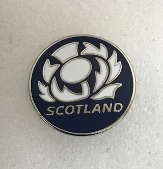 Rare Scotland Rugby Union Supporter Enamel Badge - Wear With Pride For 6 Nations