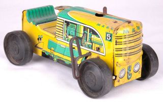 Mar Toys/ Marx 5 Climbing Wind - Up Tractor - Yellow Green - Unique/vintage/rare