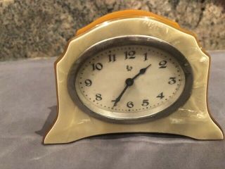 Vintage Bakelite Clock Antique Deco Aladdin Lamp Insignia
