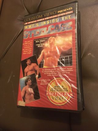 Wwf’s Inside The Steelcage Vhs Clamshell Rare Wwe Wwwf
