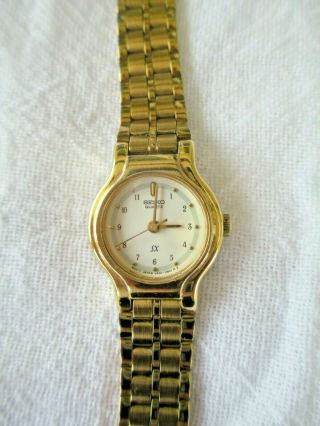 Vintage Ladies Seiko Sx V401 - 0281 Gold Tone Bracelet Watch