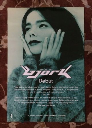 Bjork Debut Rare Promotional Poster From 1994