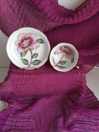 Collectible Vintage Napco Hand Painted China Tea Cup And Saucer Set,  Japan