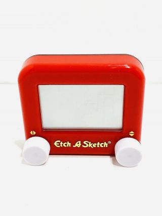 Ohio Art Pocket Etch A Sketch Mini Small Toy Red Color 3.  5”x3.  75”
