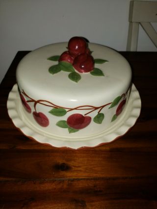 Rare Franciscan Apple Covered Cake Dish Portugal