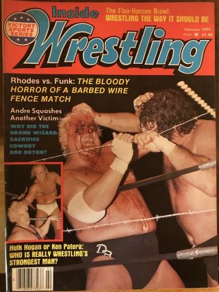 Inside Wrestling February 1983 Dusty Rhodes Terry Funk Wwe Wwf Awa Nwa Rare Oop