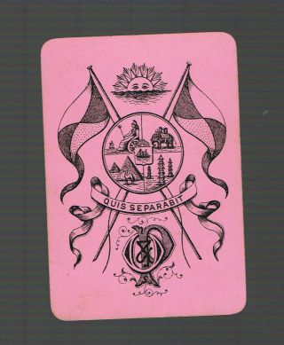 Swap Playing Cards 1 Vint Wide P&o Line Advt Very Early & Rare S1