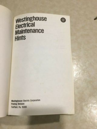 Rare 1975 Westinghouse Electrical Maintenance Hints 3