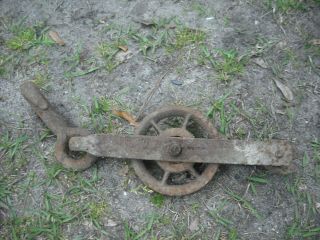 Antique Single Pulley Block And Tackle Barn Find