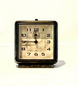 Pottery Barn Brown Square Alarm Clock Made To Look Vintage
