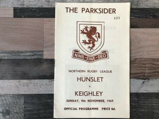 Hunslet V Keighley Northern Rugby League Programme & Rare Team Sheet 1969