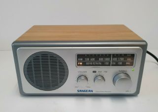Sangean Am Fm Table Top Radio Wood Wr - 1 Rare.