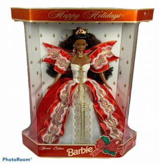 Barbie Black African American Happy Holidays Special Edition 1997 Doll 17833 Vtg