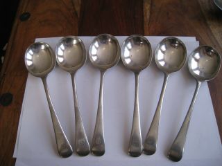 Lovely Vintage Set Of 6 Heavy Silver Plated Soup Spoons 19 Cm