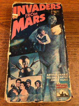 Invaders From Mars Vhs Vcr Tape Movie Arthur Franz Nr Old Box Rare