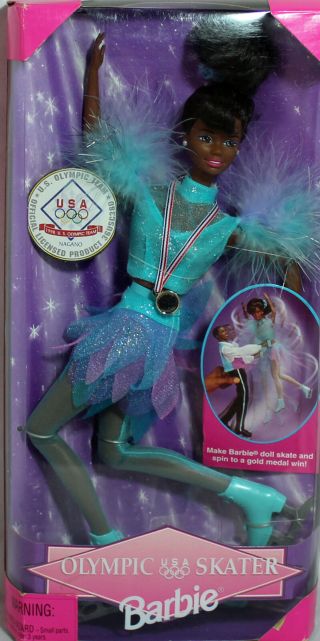 Barbie 18503 Ln Box 1997 Olympic Skater African American Doll