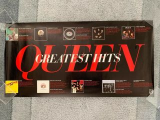 Queen - Greatest Hits 1981 Promo Poster - 47”x24” Freddie Mercury - Rare