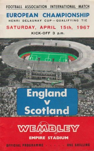 England V Scotland 1967 Euro’s Qualifier Football Programme Rare