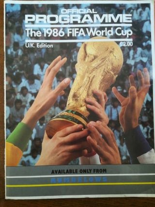 The 1986 Fifa World Cup Official Programme Uk Edition,  Rare.