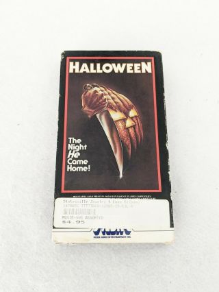 Halloween 1981 Vhs Tape White Stripe Media Home Entertainment Vintage Rare