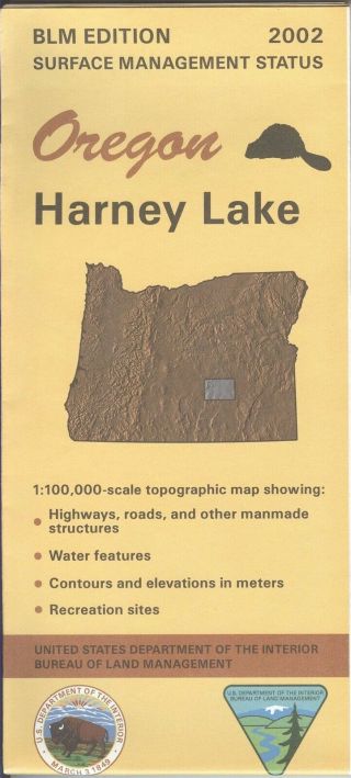 Usgs Blm Edition Topographic Map Oregon Harney Lake 2002
