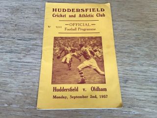 Huddersfield Rugby League Club V Oldham Rare Programme 1957