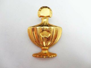 Rare Vintage Shalimar Perfume 1.  75 " Gold Tone Jewelry Pin - Signed