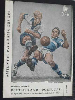 Rare Deutschland West Germany V Portugal 1959/60 Season 27/4/1960