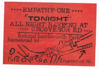 Empathy One Rave Flyer A6 Year Venue Unknown Birmingham? Acid House Rare
