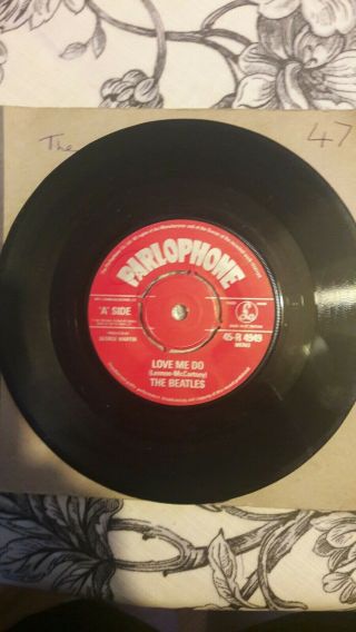 The Beatles ‎–love Me Do 7 Inch Vinyl Rare Parlophone 4949