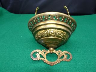 Antique Embossed Brass Hanging Lamp Font Holder
