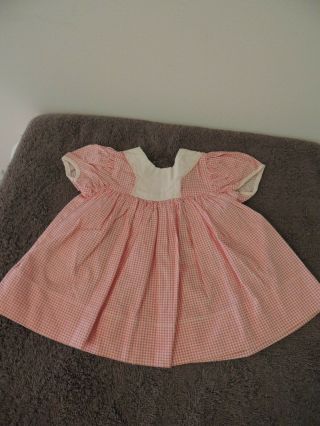 Vintage Doll Dress Red And White Checked