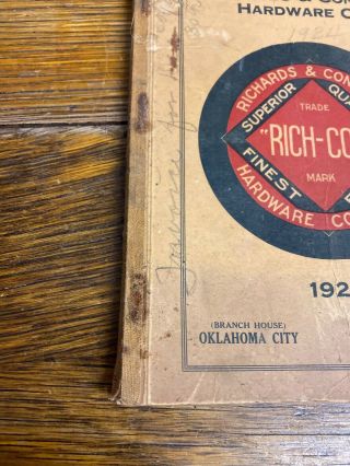 Antique Richards & Conover Hardware Kansas City Oklahoma Want Order Book 1924 3