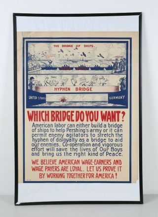 Rare World War 1 Wwi Poster Which Bridge Do You Want? Labor Hyphen