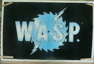 Rare Wasp 1985 Vintage Black Light Music Poster