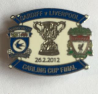 Very Rare Cardiff City V Liverpool Carling Cup Final 2012 Wembley Enamel Badge