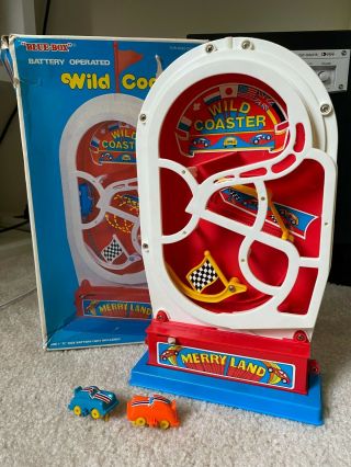 Rare Vtg Toplay 1980 Blue Box Battery Operated Wild Coaster R778.  41 Merry Land