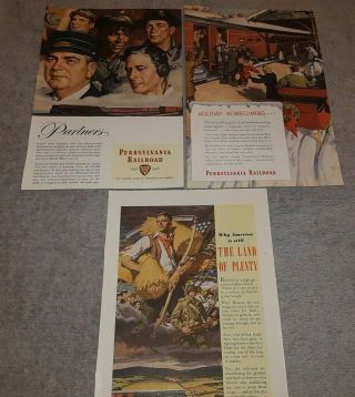 3 Vintage Pennsylvania Railroad Advertisement Shape