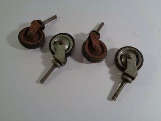 Set Of 4 Vintage 2 " Diameter Caster Wheels Casters J8 - 7