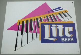 Rare Miller Lite Beer Jazz Piano Music Advertisement Sign