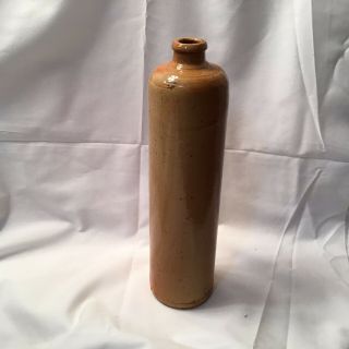 Vintage Crock Stoneware Bottle With Glaze 11” Tall Jug Unmarked