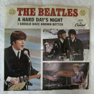 The Beatles Capitol 5222 A Hard Days Night / Should Known Better Pic Sleeve Vg,