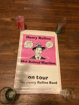 Rare 1987 Henry Rollins Band Hot Animal Machine Tour Poster Black Flag Punk Rock